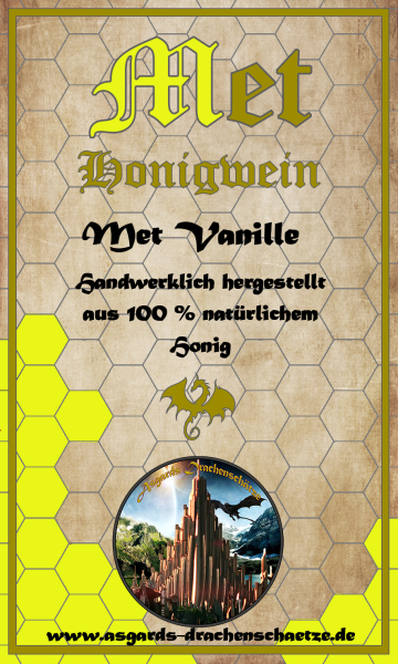 Flasche Vanillemet / Bio Honigwein mit Vanilleschote, 11% vol. / 750 ml