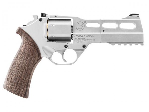 Rhino Revolver Co2 NBB nickel -F- 6mm Holzoptik